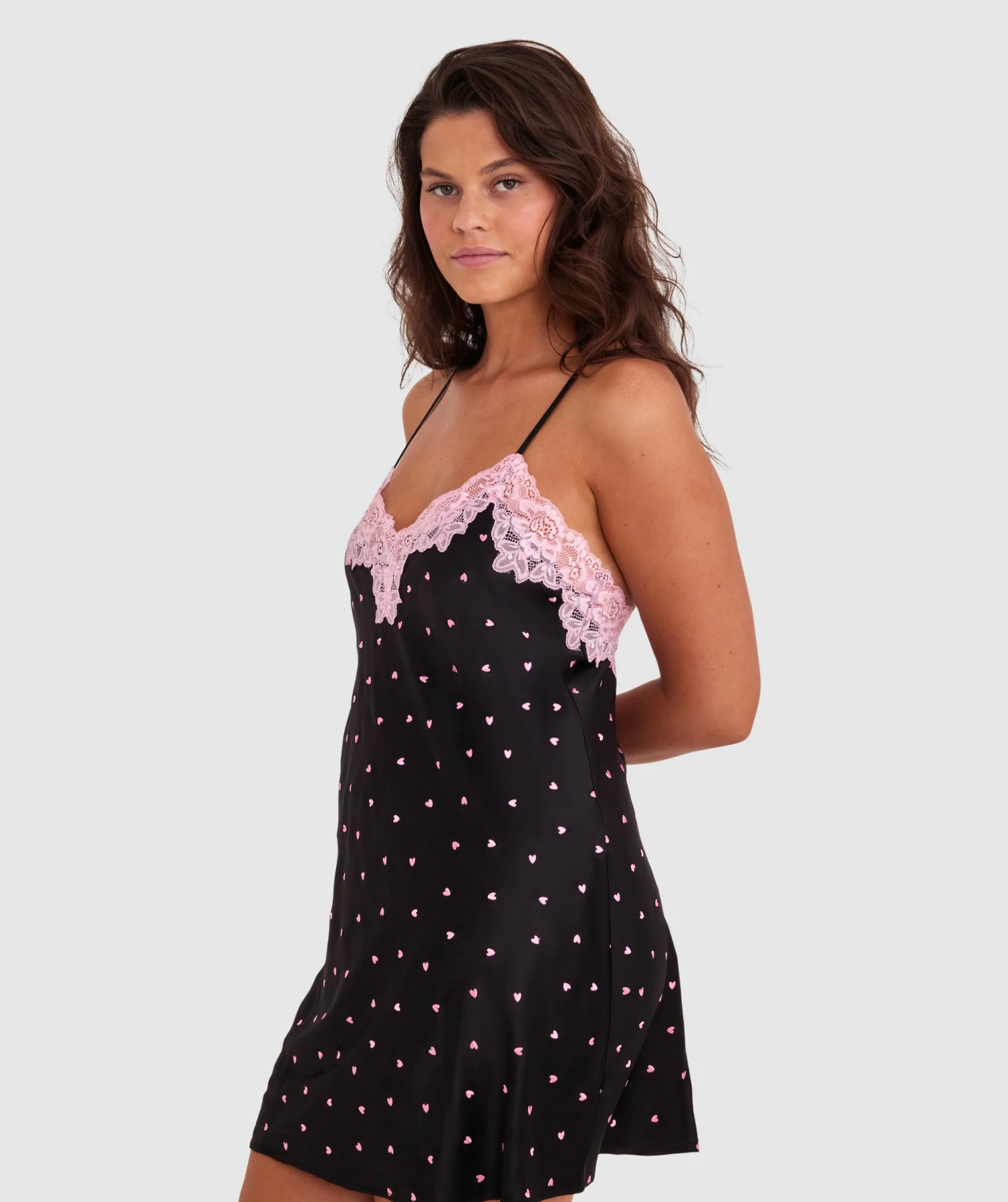 Angelica Hearts Short Slip - Black 5 Angelica Hearts Short Slip - Black - Image 3
