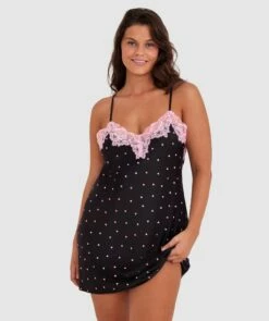 Angelica Hearts Short Slip - Black 12 Angelica Hearts Short Slip - Black -BRAS N THINGS Sales angelica hearts short slip black 01490001 4