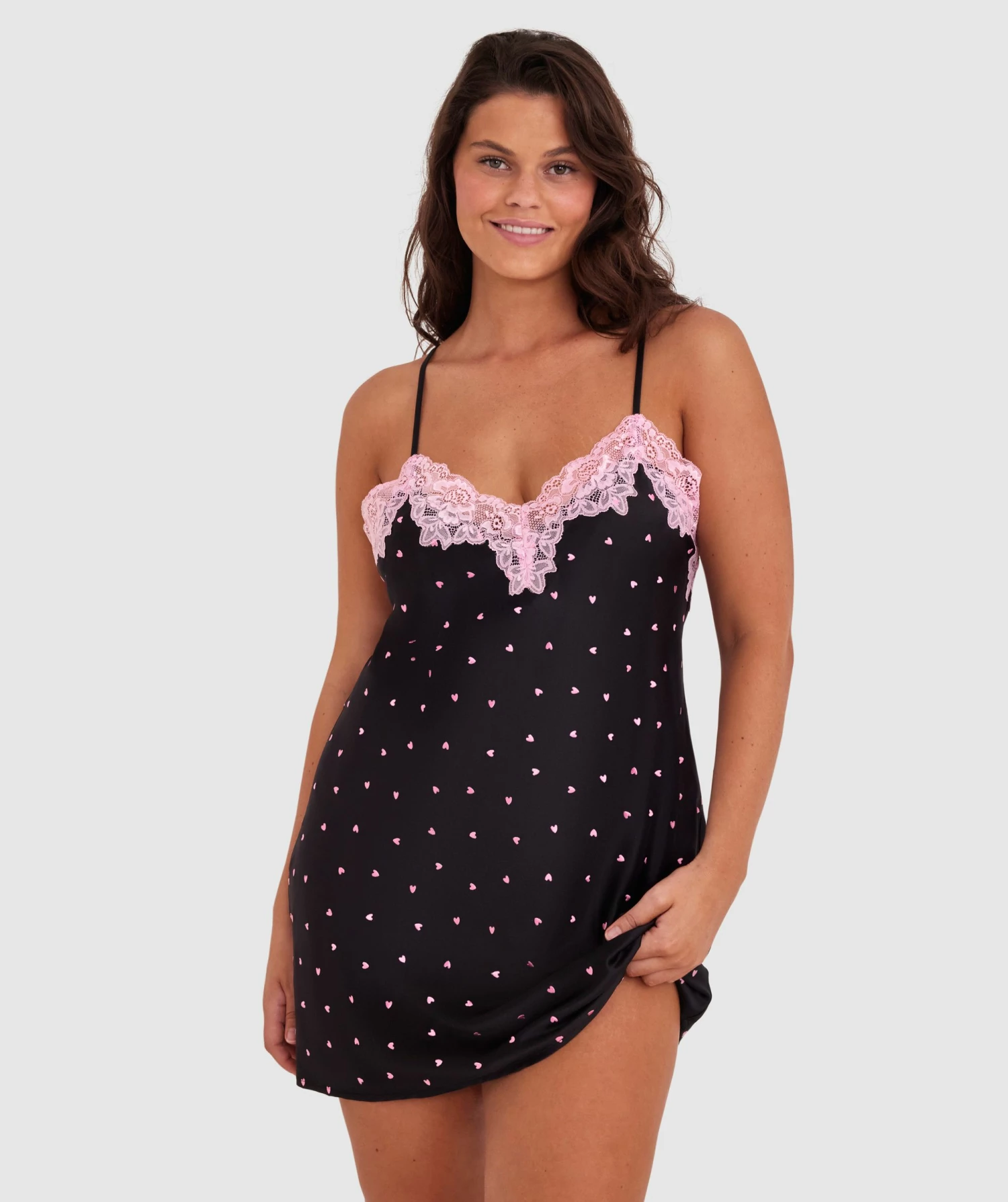Angelica Hearts Short Slip - Black 7 Angelica Hearts Short Slip - Black - Image 5