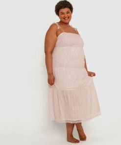 Aurelia Tiered Midi Slip - White