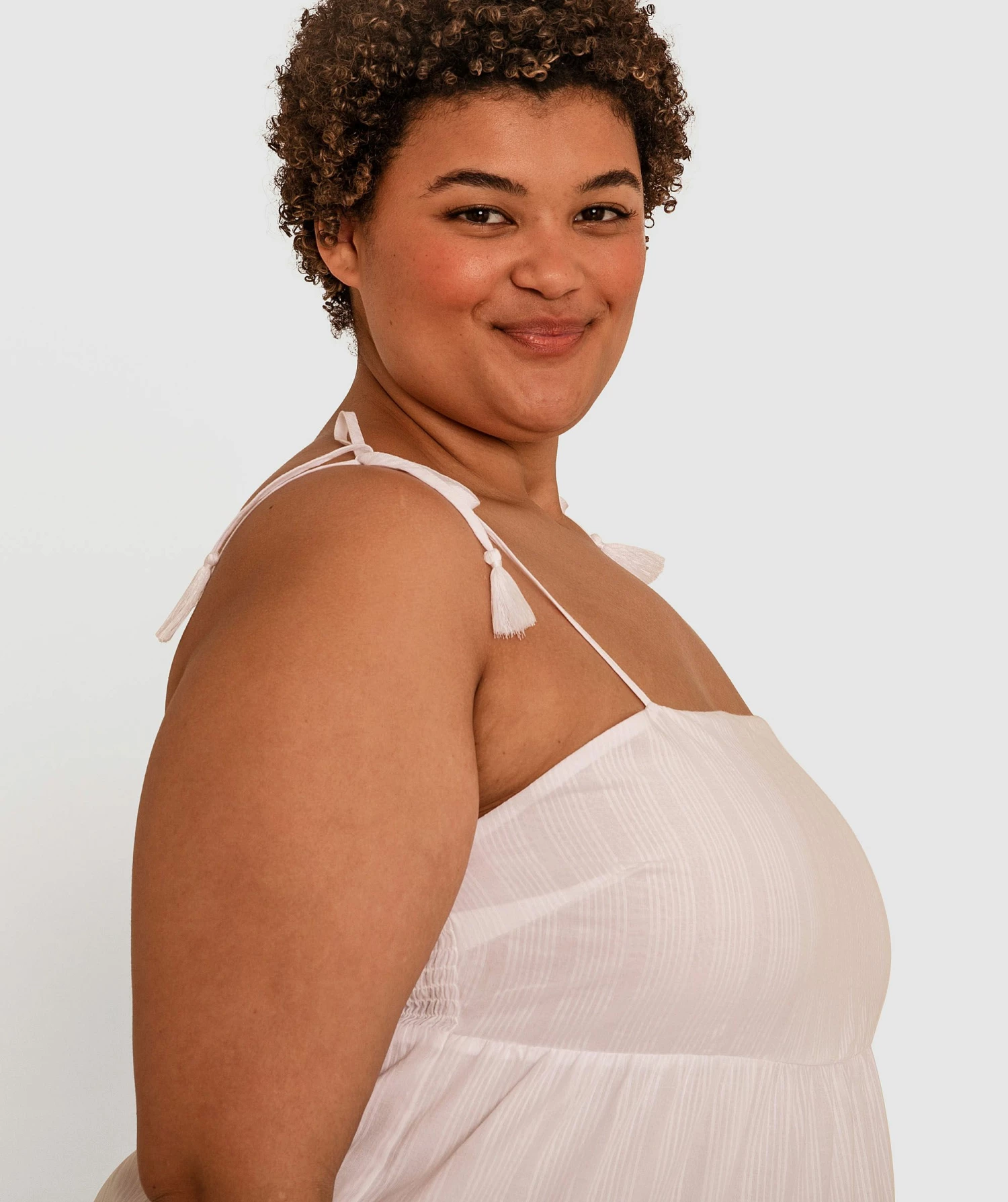 Aurelia Tiered Midi Slip - White 4 Aurelia Tiered Midi Slip - White - Image 2