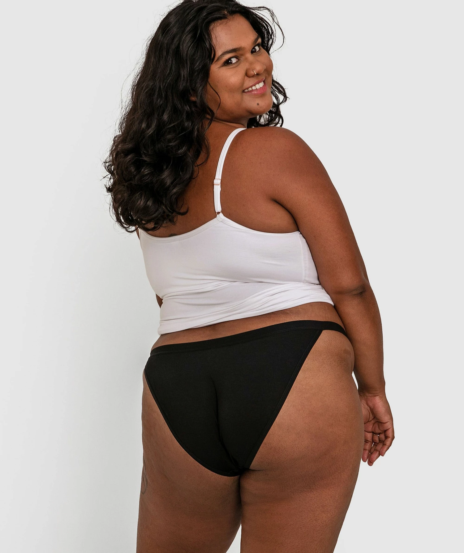 Basics Modal Blend High Leg Tanga Bikini - Black 3 Basics Modal Blend High Leg Tanga Bikini - Black