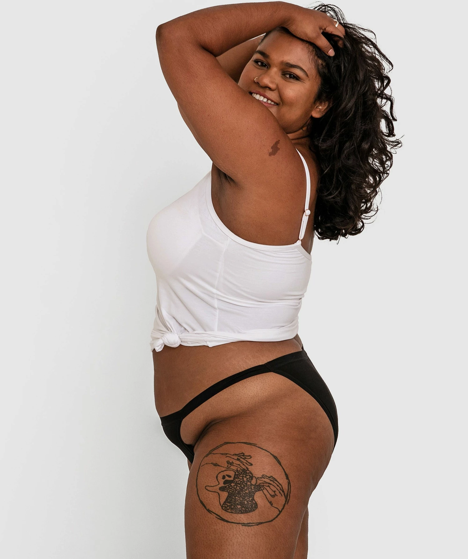 Basics Modal Blend High Leg Tanga Bikini - Black 5 Basics Modal Blend High Leg Tanga Bikini - Black - Image 3