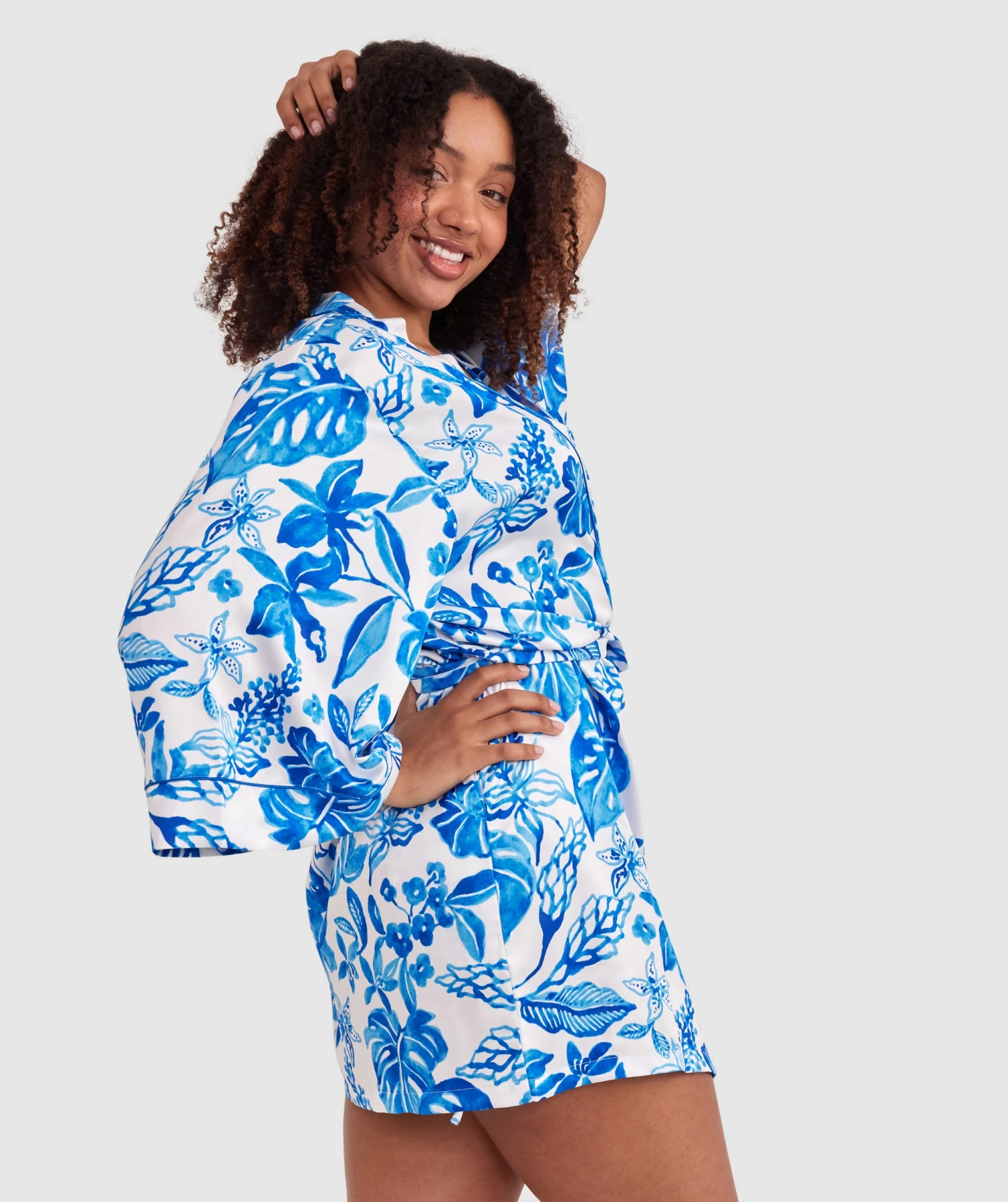 Blue Tropics Short Wrap - Cobalt Blue 5 Blue Tropics Short Wrap - Cobalt Blue - Image 3