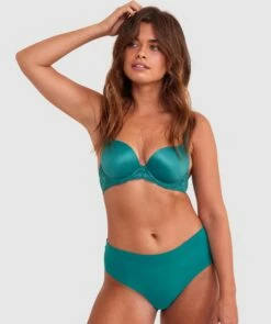 Body Bliss Lace Contour Plunge Bra - Teal -BRAS N THINGS Sales body bliss lace contour plunge bra teal 00525112
