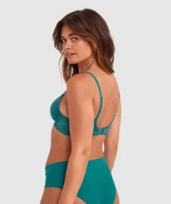 Body Bliss Lace Contour Plunge Bra - Teal -BRAS N THINGS Sales body bliss lace contour plunge bra teal 00525112 4