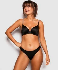 Body Bliss Plunge Double Push Up - Black