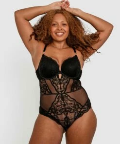 Breeze Contour Plunge Bodysuit - Black