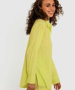Carissa Long Sleeve Sleep Shirt - Bright Green -BRAS N THINGS Sales carissa long sleeve sleep shirt bright green 01367702 8