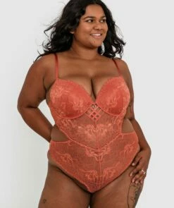 Cassidy Push Up Bodysuit - Rust
