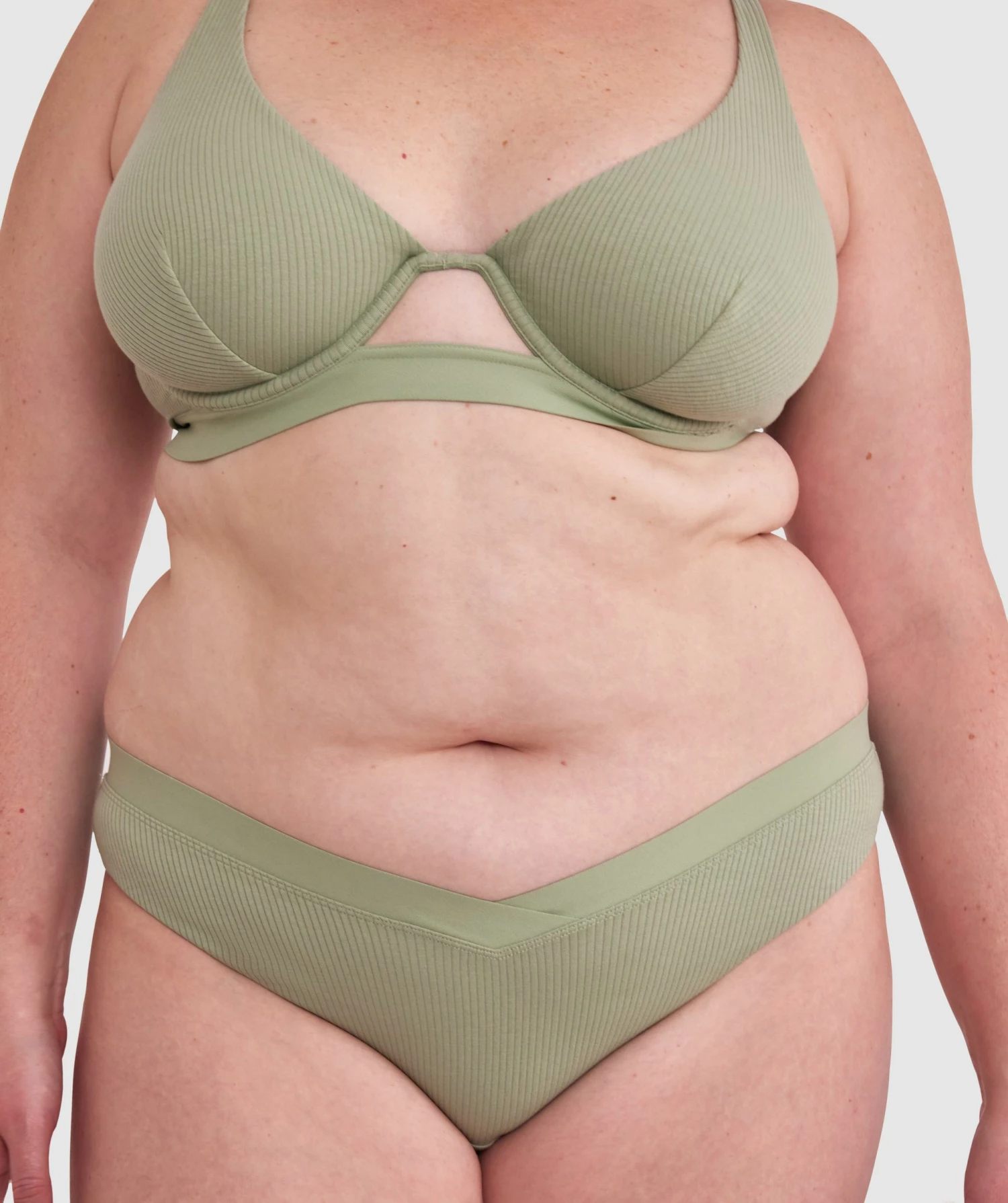 Chill High Leg Brazilian Knicker - Khaki 3 Chill High Leg Brazilian Knicker - Khaki