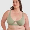 Chill Plunge Bra - Khaki 2 Chill Plunge Bra - Khaki -BRAS N THINGS Sales chill plunge bra khaki 01442502 13