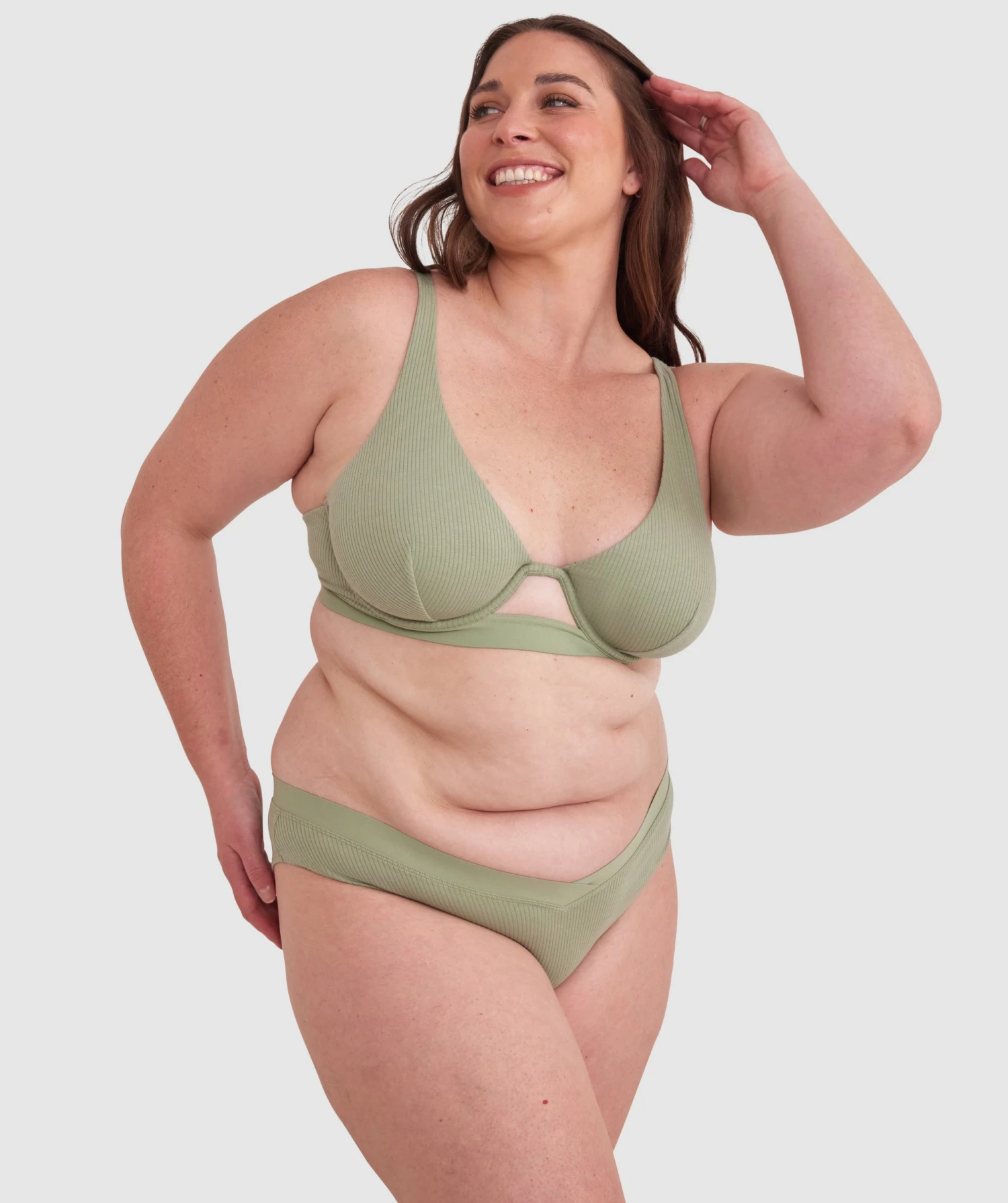 Chill Plunge Bra - Khaki 5 Chill Plunge Bra - Khaki - Image 3