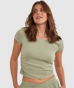 Chill Short Sleeve Shirt - Khaki 12 Chill Short Sleeve Shirt - Khaki -BRAS N THINGS Sales chill short sleeve shirt khaki 01439902 6