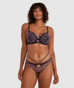 Demi Brazilian Knicker - Black 12 Demi Brazilian Knicker - Black -BRAS N THINGS Sales demi brazilian knicker black 01477501 9