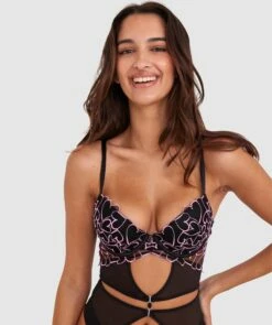 Demi Push Up Bodysuit - Black