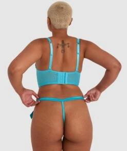 Enchanted Buy Yourself Flowers V String - Aqua