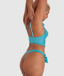 Enchanted Buy Yourself Flowers V String - Aqua -BRAS N THINGS Sales enchanted buy yourself flowers v string aqua 01292703 8