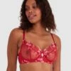 Enchanted Sakura Full Cup Bra - Red -BRAS N THINGS Sales enchanted sakura full cup bra red 01447801 14