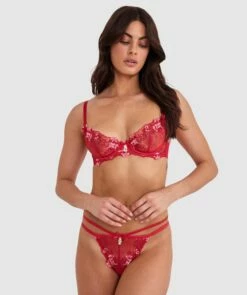 Enchanted Sakura Underwire Bra - Red