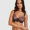 Enchanted Wilde Flower Underwire Bra - Black -BRAS N THINGS Sales enchanted wilde flower underwire bra black 01422301 13