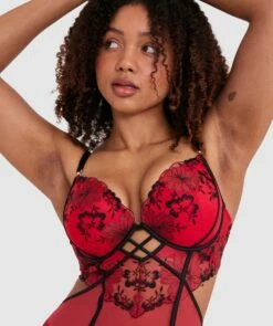 Evie Push Up Bodysuit - Red