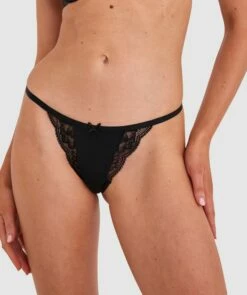 Faith Mini V Knicker - Black -BRAS N THINGS Sales faith mini v knicker black 00590502