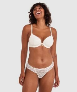Floriane Contour Plunge Bra - Ivory -BRAS N THINGS Sales floriane contour plunge bra ivory 01478102 2