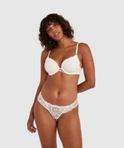 Floriane Contour Plunge Bra - Ivory -BRAS N THINGS Sales floriane contour plunge bra ivory 01478102 4