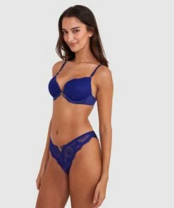 Floriane Contour Plunge Bra - Navy -BRAS N THINGS Sales floriane contour plunge bra navy 01478103 4