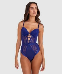 Floriane Push Up Bodysuit - Navy