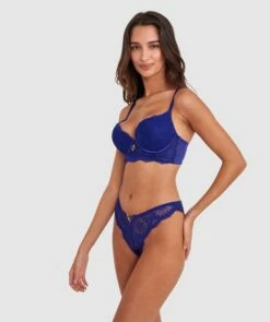 Floriane Push Up Bra - Navy -BRAS N THINGS Sales floriane push up bra navy 01478401 2