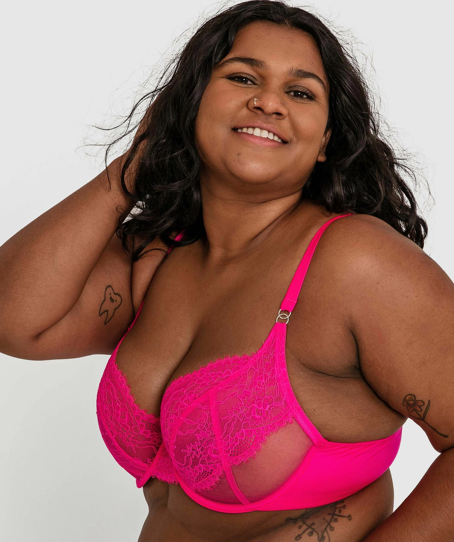 Inez Full Cup Underwire Balconette Bra - Pink 4 Inez Full Cup Underwire Balconette Bra - Pink - Image 2