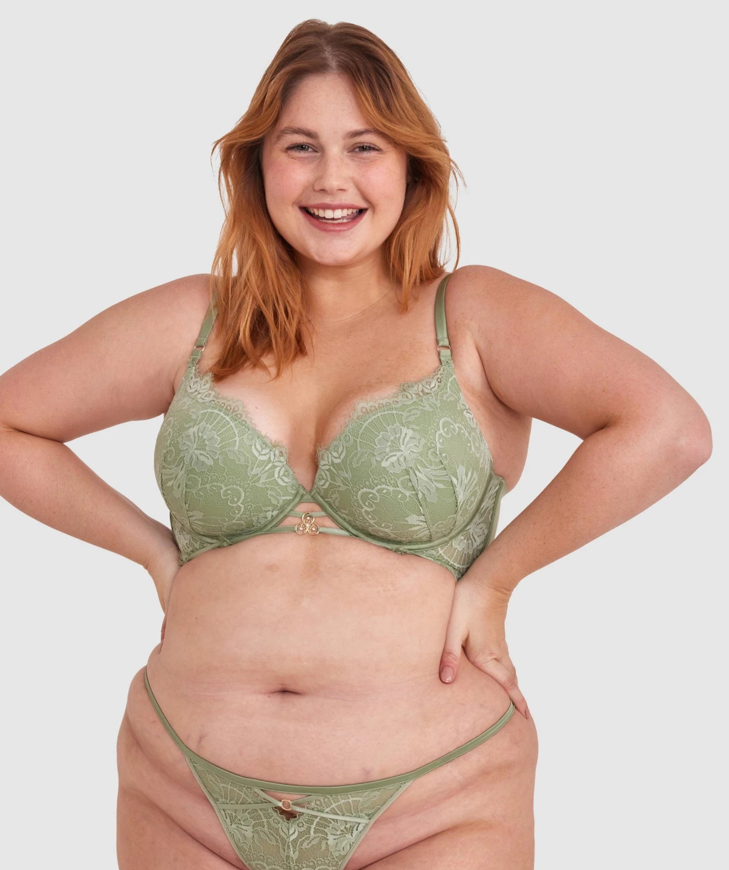Ingrid Contour Plunge Longline Bra - Khaki 6 Ingrid Contour Plunge Longline Bra - Khaki - Image 4