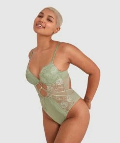 Ingrid Push Up Bodysuit - Khaki