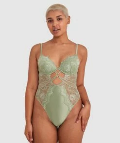 New Arrival -BRAS N THINGS Sales ingrid push up bodysuit khaki 01279403 15