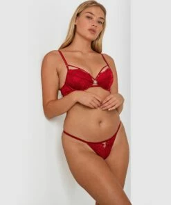 Ingrid Push Up Bra - Dark Red