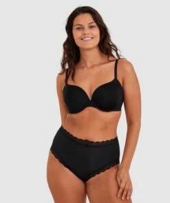 Inner Essence Full Cup Plunge Bra - Black -BRAS N THINGS Sales inner essence full cup plunge bra black 01325402 2