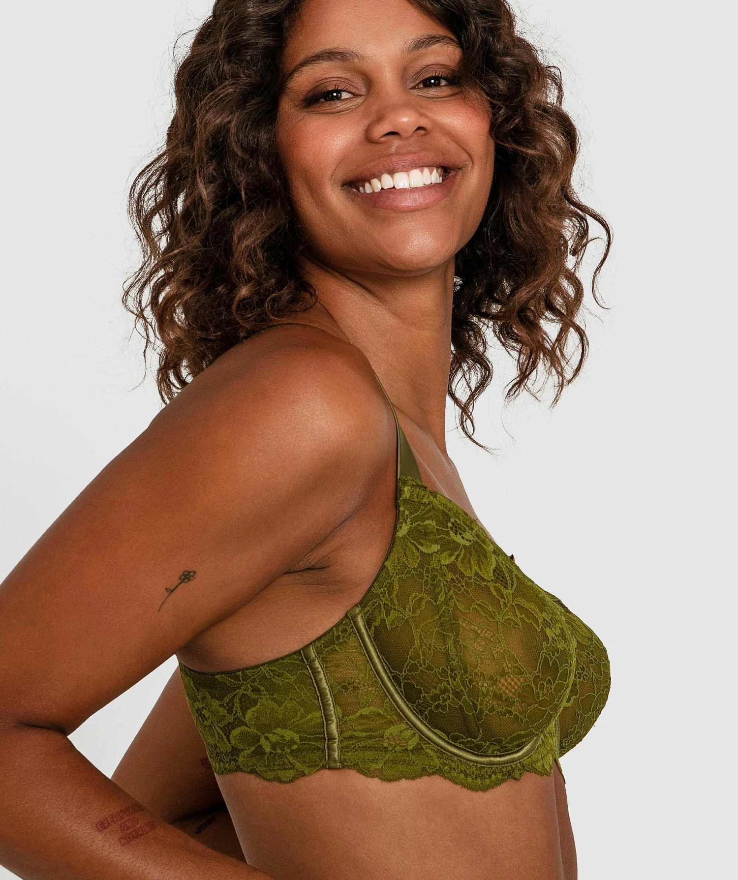 Kaylee Curvy Underwire Bra - Khaki 5 Kaylee Curvy Underwire Bra - Khaki - Image 3