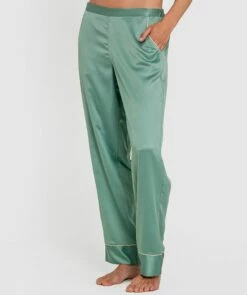Liquid Satin Long Pant - Green