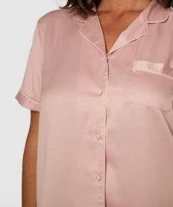 Liquid Satin Short Sleeve Top - Light Pink 10 Liquid Satin Short Sleeve Top - Light Pink -BRAS N THINGS Sales liquid satin short sleeve top light pink 01324502 3