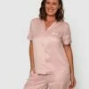 Liquid Satin Short Sleeve Top - Light Pink 2 Liquid Satin Short Sleeve Top - Light Pink -BRAS N THINGS Sales liquid satin short sleeve top light pink 01324502 6