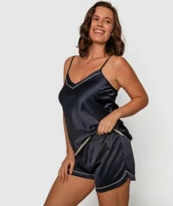 Liquid Satin Shorts - Navy 10 Liquid Satin Shorts - Navy -BRAS N THINGS Sales liquid satin shorts navy 00634508 3