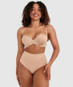 Microfibre High Waist V String Knicker - Nude -BRAS N THINGS Sales microfibre high waist v string knicker nude 00824402 1