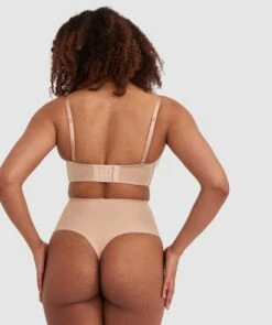 Microfibre High Waist V String Knicker - Nude -BRAS N THINGS Sales microfibre high waist v string knicker nude 00824402