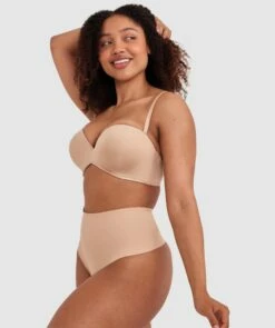 Microfibre High Waist V String Knicker - Nude -BRAS N THINGS Sales microfibre high waist v string knicker nude 00824402 4