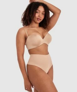Microfibre High Waist V String Knicker - Nude -BRAS N THINGS Sales microfibre high waist v string knicker nude 00824402 5