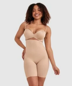 Microfibre Thigh Shaper - Nude -BRAS N THINGS Sales microfibre thigh shaper nude 00492801 1