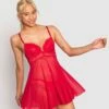 Nicolette Push Up Babydoll - Red 2 Nicolette Push Up Babydoll - Red -BRAS N THINGS Sales nicolette push up babydoll red 01099001