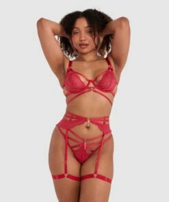 Night Games Bleeding Hearts Suspender - Red 10 Night Games Bleeding Hearts Suspender - Red -BRAS N THINGS Sales night games bleeding hearts suspender red 01468501 5